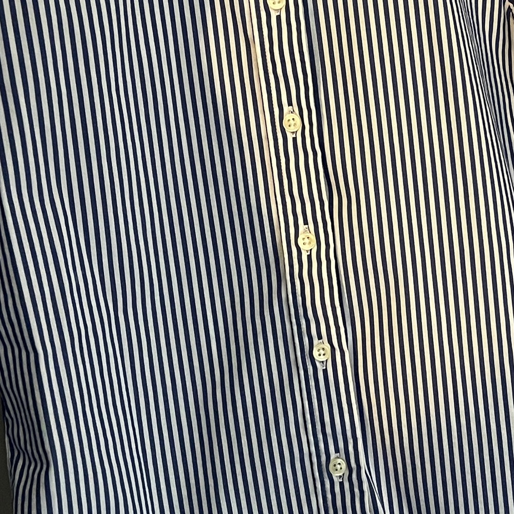Blue and White Striped Button-Up Shirt Size XS - Picture 5 of 9
